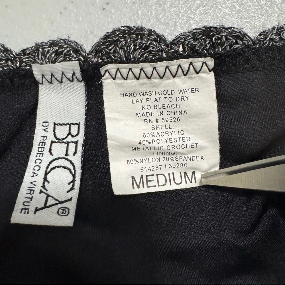 BECCA Metallic Crochet Bikini Bottom And Skirt